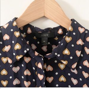 J.Crew sleeveless button-up w/hearts